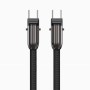Cavo USB-C&trade Maschio Maschio con Lanyard Integrato 60W PD Nylon e Alluminio, Nero