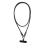 Cavo USB-C&trade Maschio Maschio con Lanyard Integrato 60W PD Nylon e Alluminio, Nero
