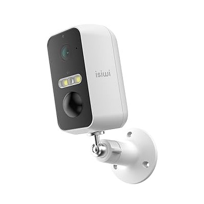 ISIWITELECAMERA A BATTERIA WIRELESS FLIP 2K BULLET FISSA PER ESTERNO IR LED E SHOWCOLOR AUDIO BIDIRE