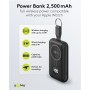 Power Bank Wireless Magnetico per Apple Watch con LED 2.500 mAh 2,5W Nero