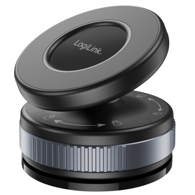 Supporto Magnetico per Smartphone con Chiusura a Rotazione e Ventosa, Nero/Bronzo