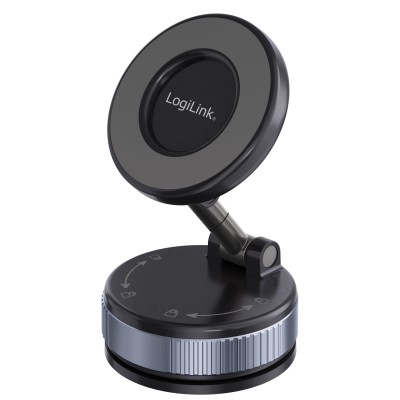 Supporto Magnetico per Smartphone con 2 Snodi a 180&deg, Chiusura a Rotazione e Ventosa, Nero/Bronzo