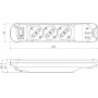 Multipresa 3 Posti 10/16 A Bipasso/Schuko con 3 Porte USB-A/C&trade Bianca