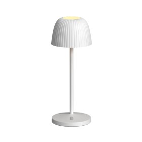 Lampada da Tavolo LED per Esterni con Base di Ricarica Bianca