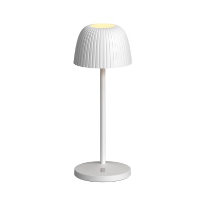 Lampada da Tavolo LED per Esterni con Base di Ricarica Bianca