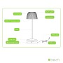 Lampada da Tavolo LED per Esterni con Base di Ricarica Bianca