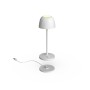 Lampada da Tavolo LED per Esterni con Base di Ricarica Bianca