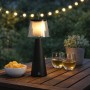 Lampada da Tavolo LED per Esterni con Portalampada Rimovibile, Nera e Trasparente
