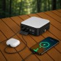 Powerbank Outdoor Energia Solare 10000 mAh con Lampada da Campeggio/Torcia IP65 2xUSB, Nero