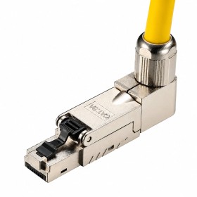 Connettore Plug RJ45 8P8C Cat.6A Schermato STP con Angolo di 90&deg