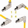 Connettore Plug RJ45 8P8C Cat.6A Schermato STP con Angolo di 90&deg