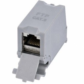 Adattatore per Guida DIN Cat.6 RJ45 F/F STP