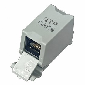 Adattatore per Guida DIN Cat.6 RJ45 F/F UTP