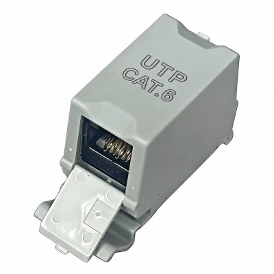 Adattatore per Guida DIN Cat.6 RJ45 F/F UTP