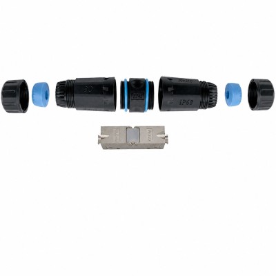 Connettore da Esterno per Cavo Cat.6A e Cat.7 IP68 Toolless