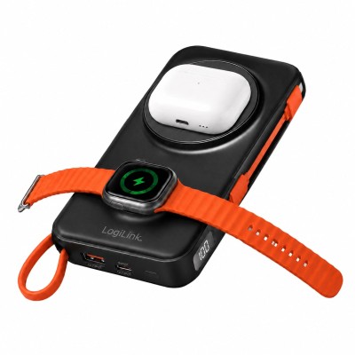 Power Bank Wireless Magnetico 5 in 1 con Display LCD 10.000mAh USB-A/ USB-C&trade Nero