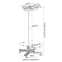 Supporto Universale a Soffitto per Proiettori Estensione 735-1135 mm Bianco