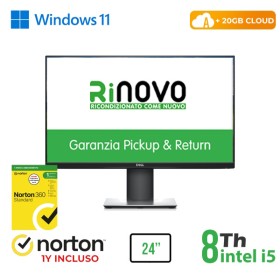 RINOVO ALL-IN-ONE DELL 24" P2419HC + Ultra DELL 7070 i5-8X00 8GB 256SSD W11P CLOUD20GB Grade A 1Y Wa