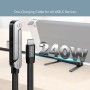 Cavo Dati/Ricarica Rapida USB-C&trade M/M 1,5m 480Mbps 240W con Supporto, Nero
