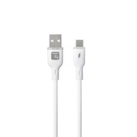 Cavo USB-C&trade Maschio / USB A Maschio 2.0 2.4A 1,5 m Silicone con Led, Bianco