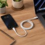 Cavo USB-C&trade Maschio / USB-C&trade Maschio 2.0 PD 60W 1,5 m Silicone con Led, Bianco