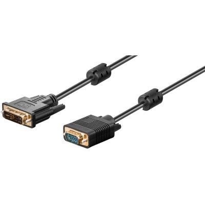 Cavo Monitor DVI-A a VGA M/M 1,8 mt con Ferrite