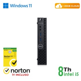 RINOVO Mini PC DELL Optiplex 3060-5060M i5-8X00/DDR4 16GB/SSD 128GB/W11P/HDMI/CLOUD20GB/Grade A/1Y W