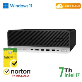 PC HP 600-800 G3 SFF i7-7X00/DDR4 16GB/SSD 128GB+500GB HDD/W11P/CLOUD20GB/Grade A/1Y Warranty + NORT