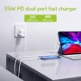 Caricatore Alimentatore GaN USB-C&trade 35W e USB-A QC3.0 da Muro