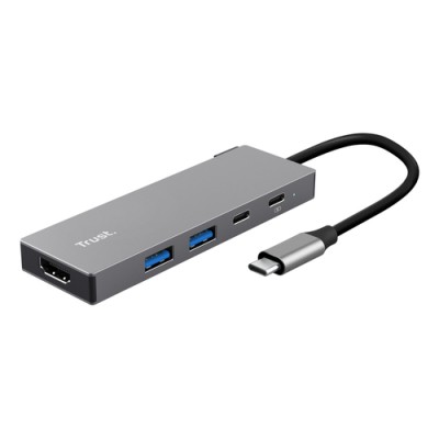 TRUST ADATTATORE DOCKING STATION MULTIPORT 5 IN 1, 1 HDMI 4K(60HZ), 1 USB-C PD, 1 USB-C, 2 USB-A 3.2