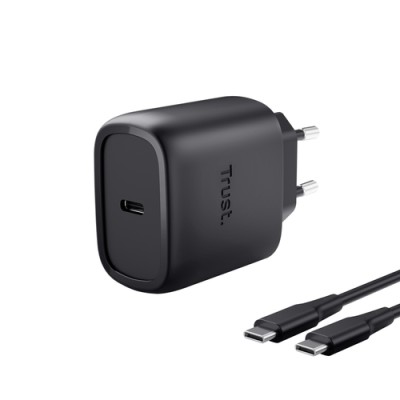 TRUST ALIMENTATORE/CARICABATTERIA 45W USB-C GAN - CAVO RICARICA 2M INCLUSO - PLASTICA RICICLATA 50