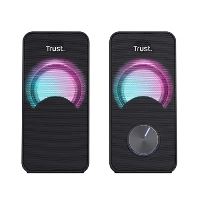 TRUST SET ALTOPARLANTI SPEAKERS 2.0 12W PICCO (6W RMS) ILLUMINATI LED RGB - ARYS - NERO