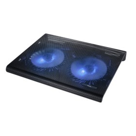 TRUST BASE DI RAFFREDDAMENTO PER LAPTOP CON DOPPIA VENTOLA ILLUMINATA BLU - AZUL - NERO