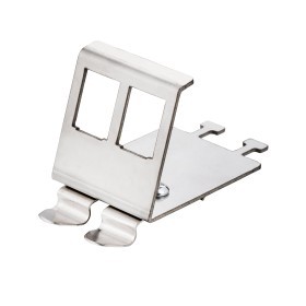 Adattatore per Modulo Keystone 2xRJ45 per Guida DIN con Fermacavo
