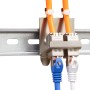 Adattatore per Modulo Keystone 2xRJ45 per Guida DIN con Fermacavo