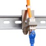 Adattatore per Modulo Keystone 1xRJ45 per Guida DIN con Fermacavo