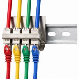 Adattatore per Modulo Keystone 4xRJ45 per Guida DIN