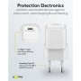 Alimentatore Caricatore Rapido USB-C&trade PD GaN Nano 20W 3A Bianco