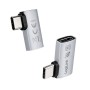 Adattatore USB 4.0 USB-C&trade Maschio/Femmina Angolato 90&deg 40 Gbps 4K e 8K, 240W PD 3.1 Nero