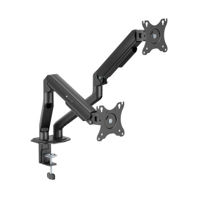 Supporto da Scrivania per 2 Monitor 17-32'' con Molla a Gas Estensione 461 mm