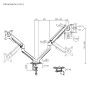 Supporto da Scrivania per 2 Monitor 17-32'' con Molla a Gas Estensione 461 mm