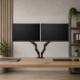 Supporto da Scrivania per 2 Monitor 17-32'' con Molla a Gas Estensione 461 mm